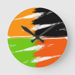 Relógio Redondo Cor - de - rosa branca verde-laranja Escamudo bran