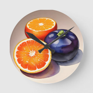 Relógio Redondo Cor do Vazio Laranja
