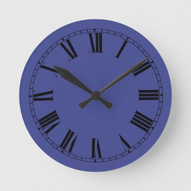 Relógio Redondo Cor Sólida Azul Bayou (Frente)