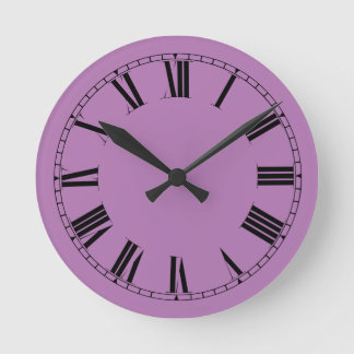 Relógio Redondo Cor Sólida da Orquídea Selvagem