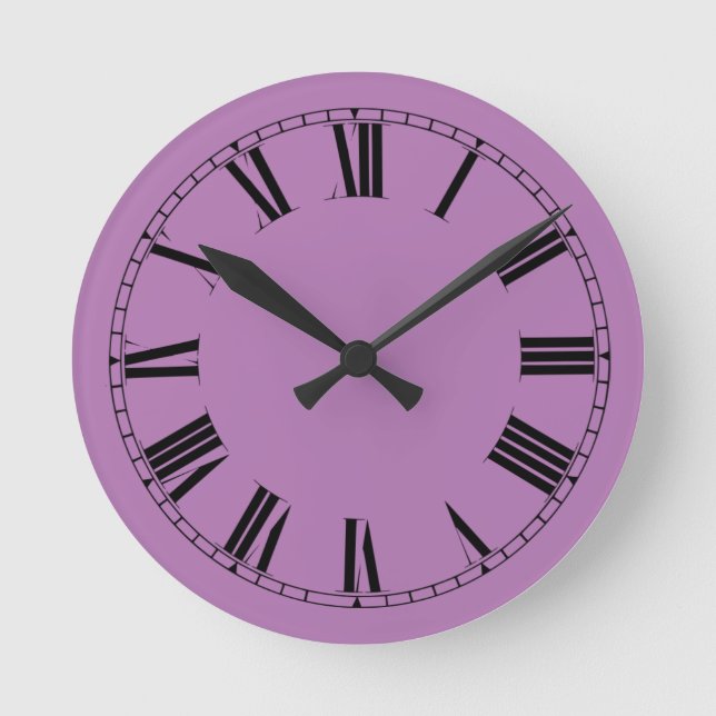 Relógio Redondo Cor Sólida da Orquídea Selvagem (Frente)