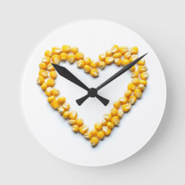Relógio Redondo Coração de Milho Doce