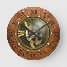 Relógio Redondo Coração Mecânico Steampunk