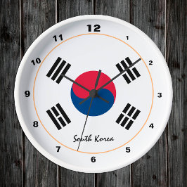 Relógio Redondo Coreia do Sul, Coreia, bandeira moderna Casa / des