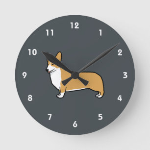 Relógio Redondo Corgi galês de Pembroke