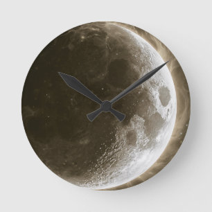 Relógio Redondo Corpo Celeste l -- Arte de Parede da Lua
