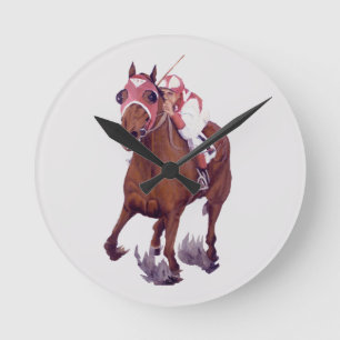 Relógio Redondo Corrida Cruzada é o Cavalo Vencedor