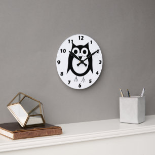 Relógio Redondo Coruja Wall Clock