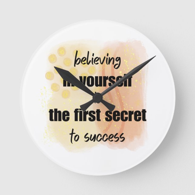 Relógio Redondo Cotações Inspiradoras (Frente)