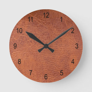 Relógio Redondo Couro de Brown