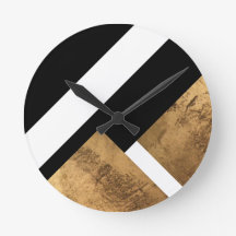 Couro Dourado Geométrico Chic Preto Branco