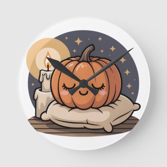 Relógio Redondo Cozy Pumpkin Dream Watch (Frente)