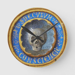 Relógio Redondo Crânio de Manuscrito Medieval Tardio