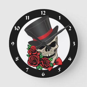 Relógio Redondo Crânio do cavalheiro