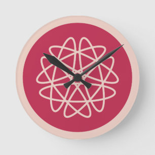 Relógio Redondo Crescimento nuclear - magenta no centeio - padrão