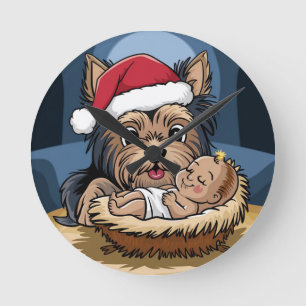 Relógio Redondo Criança adorada por Yorkshire Terrier