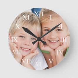 Relógio Redondo Crie seu Elegante Moderno de Fotografia Personaliz