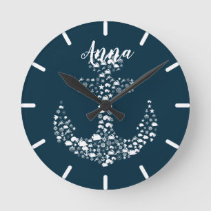 Relógio Redondo Critérios do mar Anchor Náutico / Costeiro