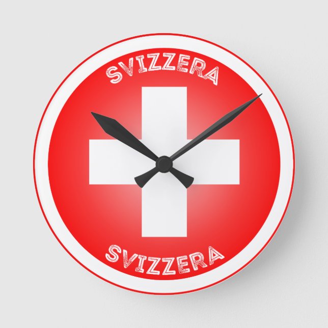 Relógio Redondo Cruz Suíça Svizzera Forma de Círculo (Frente)