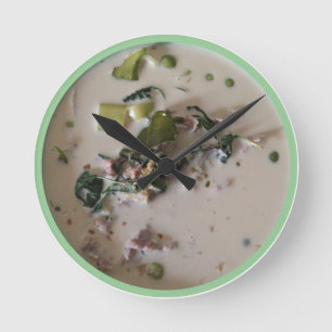 Relógio Redondo Curry Verde tailandês [แ ก เ ขี ย ห