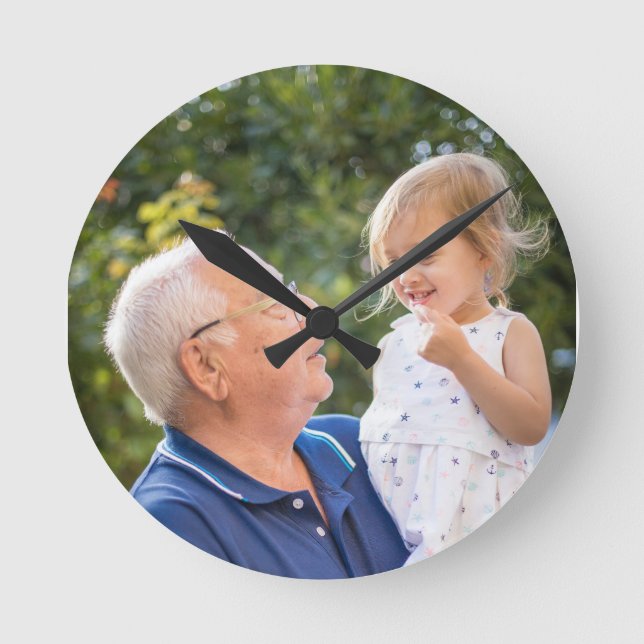 Relógio Redondo Custom Personalized Photo  (Frente)