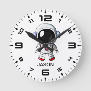 Relógio Redondo Cute Astronauta Personalizado Boys Watch