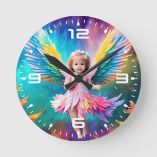 Relógio Redondo Cute Baby Angel Wings Art-38424
