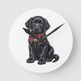 Relógio Redondo Cute Black Labrador Retriever Holiday Pocketwatch