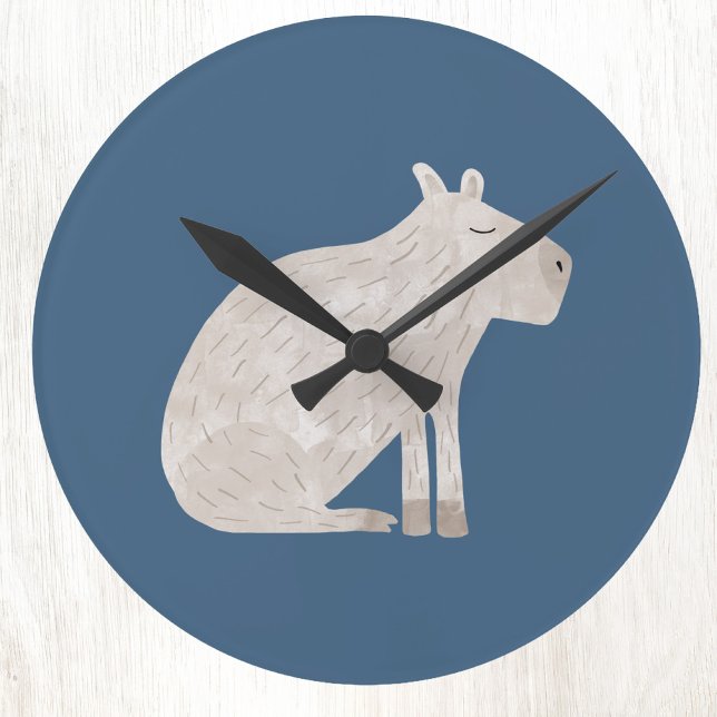 Relógio Redondo Cute Capybara (Fun capybara art wall clock)