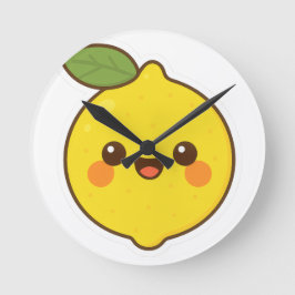 Relógio Redondo Cute Kawaii Lemon