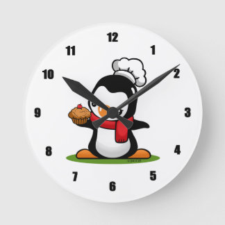 Relógio Redondo Cute Penguin Wall Clock