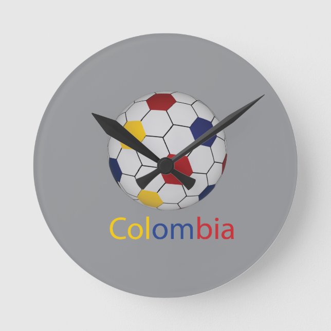 Relógio Redondo da Colômbia de Futebol (Frente)