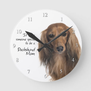 Relógio Redondo Dachshund Mãe Clock