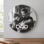 Relógio Redondo Dad Established Black White Bold Photo<br><div class="desc">White Dad Established Modern Bold Photo Design. Replace the photo with your own of your kids and change the years to the years you became a dad.</div>