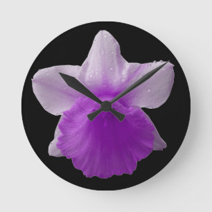 Relógio Redondo Daffodil Purple Wall Clock