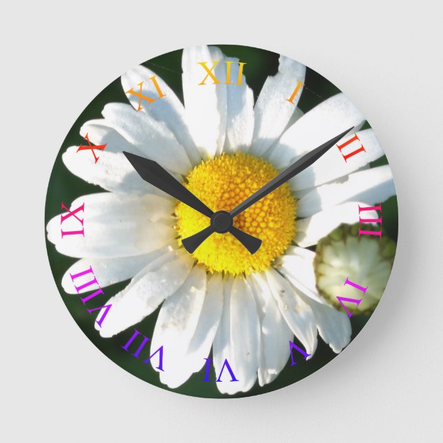 Relógio Redondo Daisy Blossom Wall Clock (Frente)