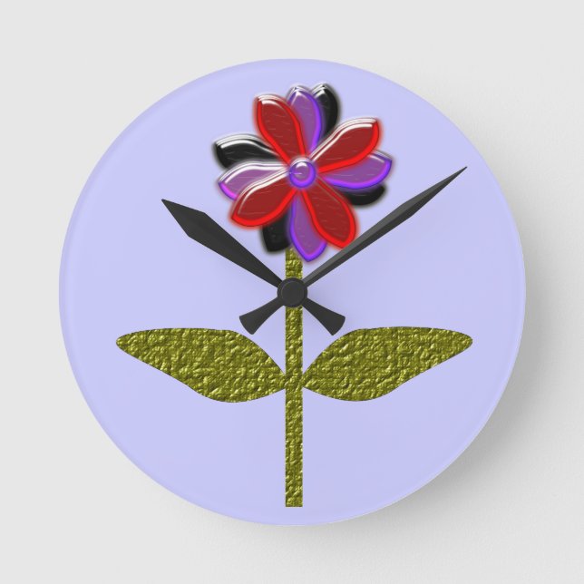 Relógio Redondo Daisy Shining Plastic Wall Clock (Frente)