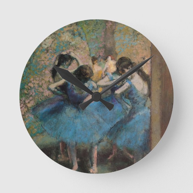 Relógio Redondo Dançarinos de Edgar Degas | no azul, 1890 (Frente)