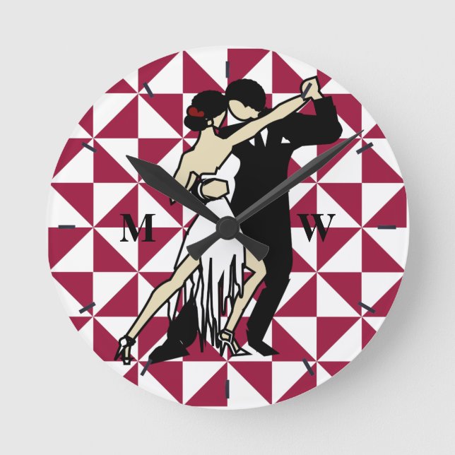 Relógio Redondo Dançarinos Tango (Frente)