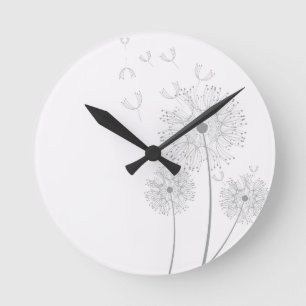 Relógio Redondo Dandelion Blossoms Vinha Chá de casamento Romântic