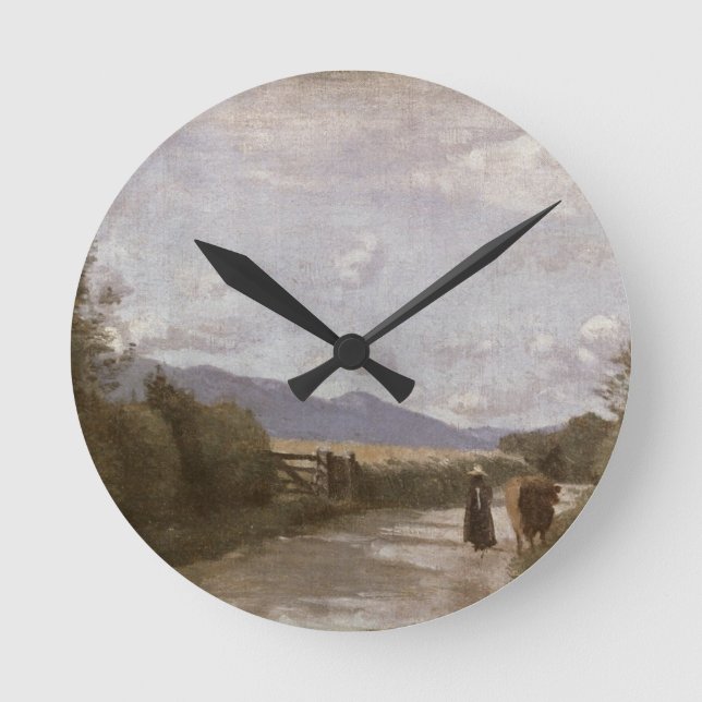 Relógio Redondo Dardagny, Morning, c.1853 (óleo na canvas) (Frente)