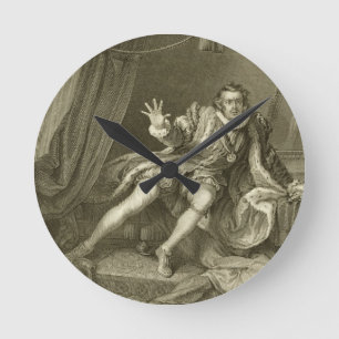 Relógio Redondo David Garrick (1717-79) como Richard III, ato V