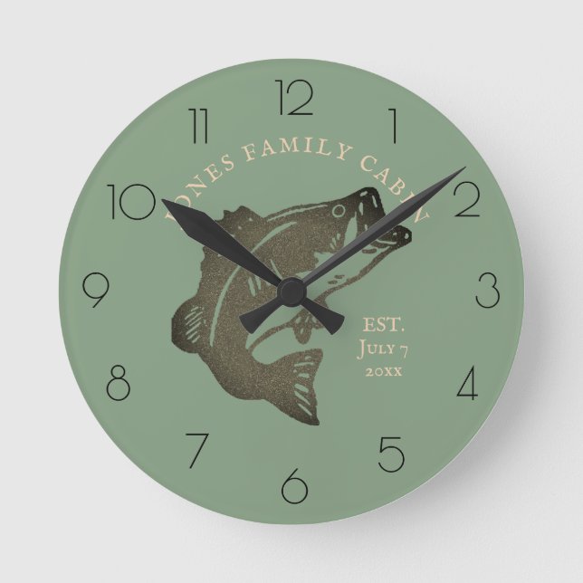 Relógio Redondo de Cabina da Família de Peixes Fri (Frente)