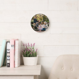 Relógio Redondo de Foto Personalizado da Família E