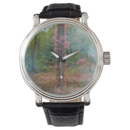 Relógio redondo de pôster de humor da floresta