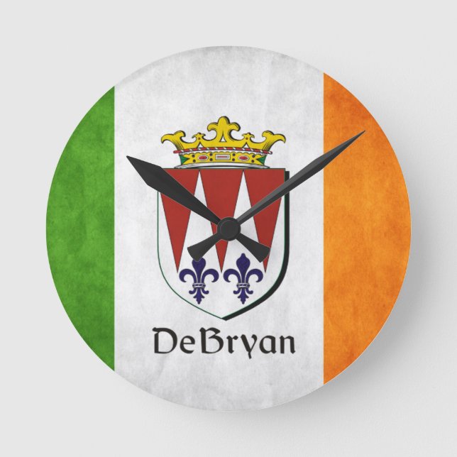 Relógio Redondo DeBryan Irish Flag (Frente)