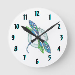 Relógio Redondo Deco Dragonfly Round Clock Design