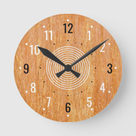 Relógio Redondo Decor de Madeira Minimalista - Madeira Vintage