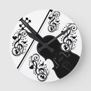 Relógio Redondo Deixe-nos jogar, Violin_