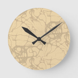 Relógio Redondo Dekoratives Muster auf beigem Hintergrund